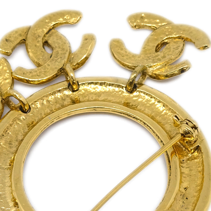 Top Quality Chanel Fringe Brooch Pin Gold 94P