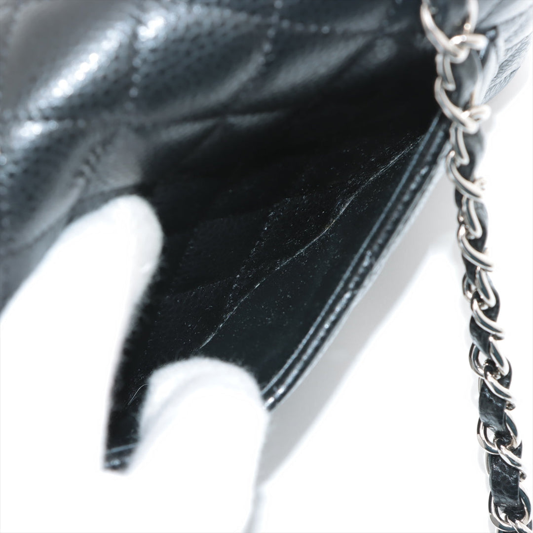 Top Quality Chanel Mini Matrasse Caviar S Single Flap Single Chain Bag Black Silver  19th