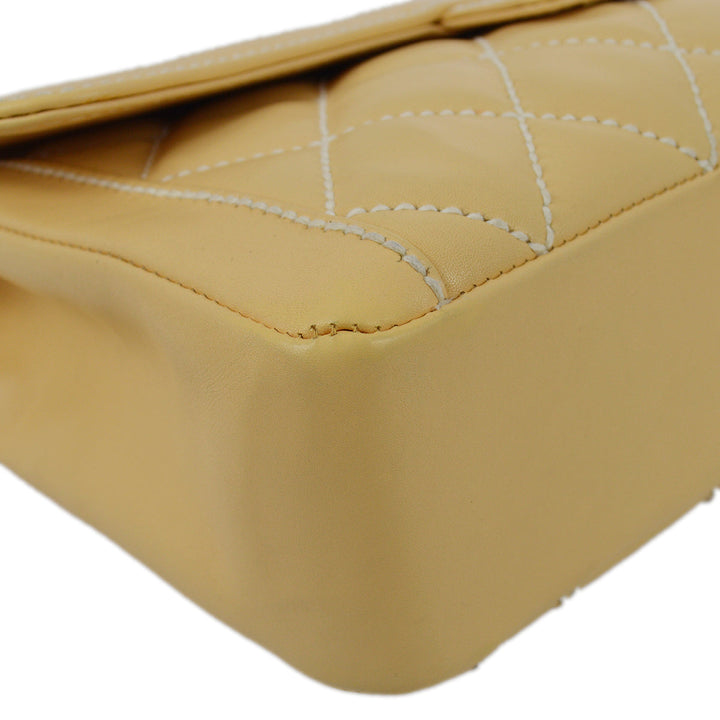 Top Quality Chanel 2005-2006 Beige Calfskin Wild Stitch Handbag