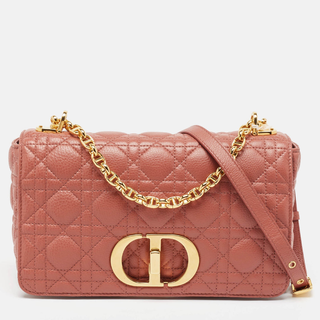 Top quality Dior Rust Cannage Leather Medium Caro Shoulder Bag