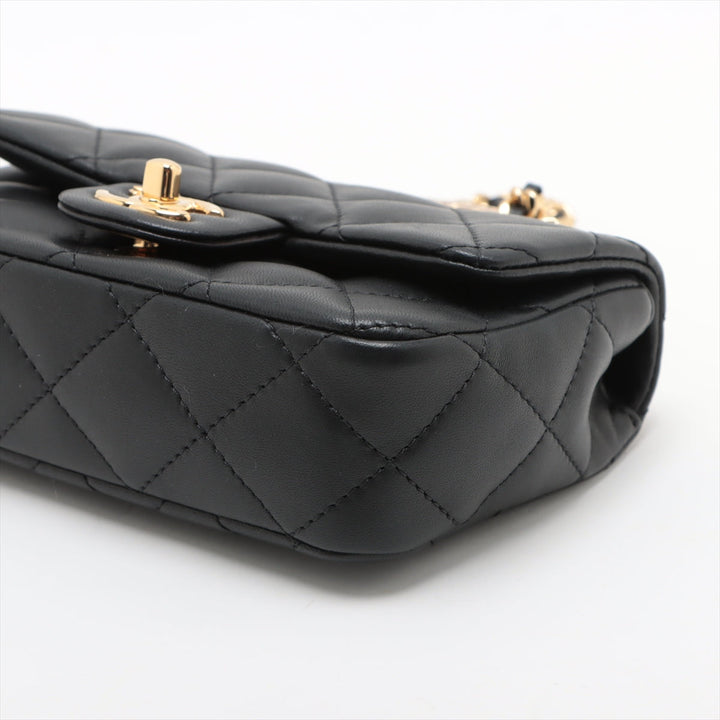 Top Quality Chanel Mini Matrasse  2WAY Shoulder Bag Top Handle Black G Gold