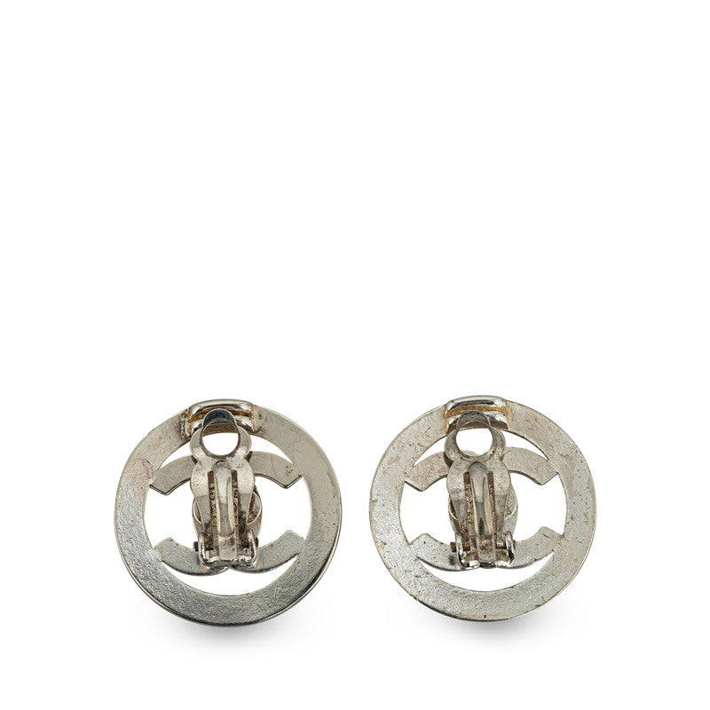 Top Quality Chanel Vintage Cocomark Whiteboard Rock Earring Silver Metal  Chanel