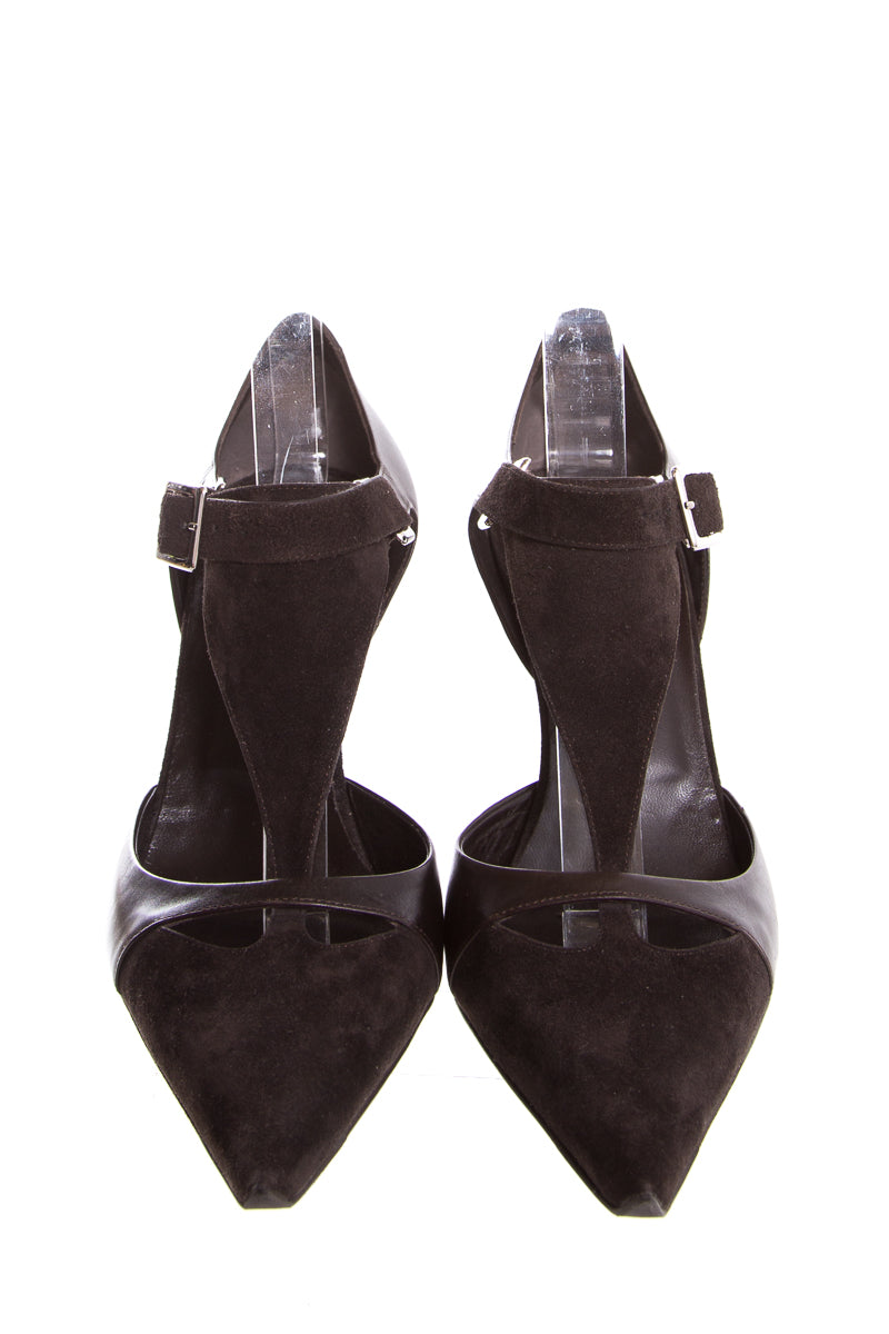 Roger Vivier Brown Suede Leather Heels SZ 8