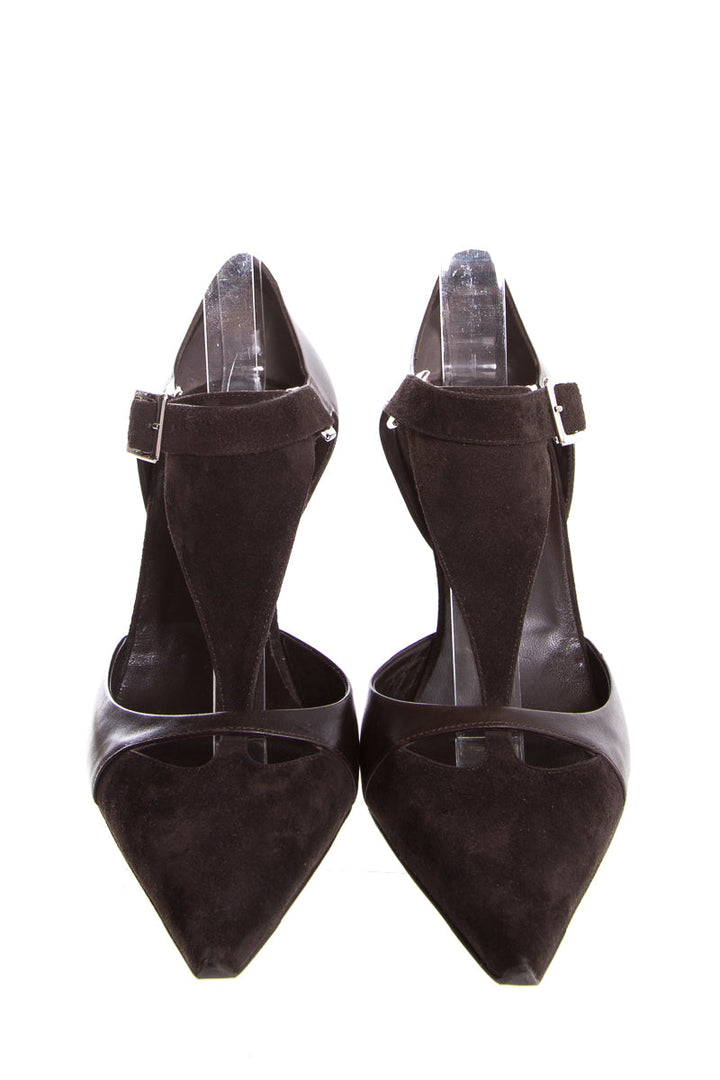 Roger Vivier Brown Suede Leather Heels SZ 8