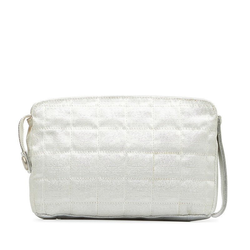 Top Quality Chanel New Label Line Porch ilver White Nylon Leather  CHANEL