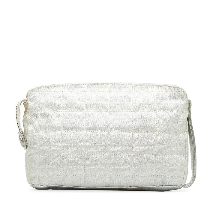Top Quality Chanel New Label Line Porch ilver White Nylon Leather  CHANEL