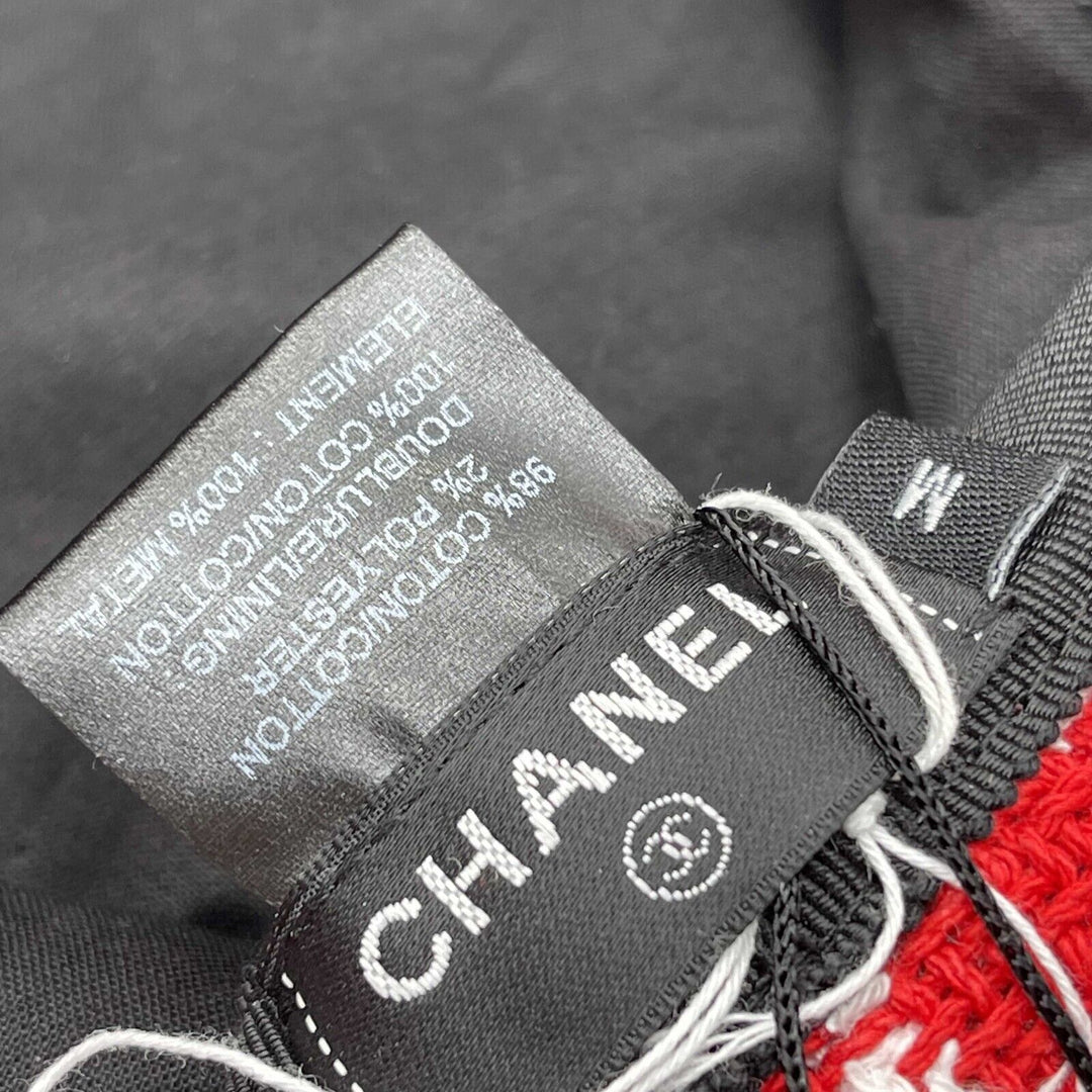 Top Quality Chanel NWT 23C RUNWAY Red White Fantasy Tweed Medium Bucket Hat Medium