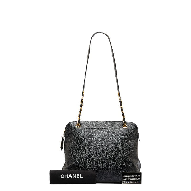 Top Quality Chanel Triple Co. Gold  Chain houlder Bag Black Caviar S  CHANEL