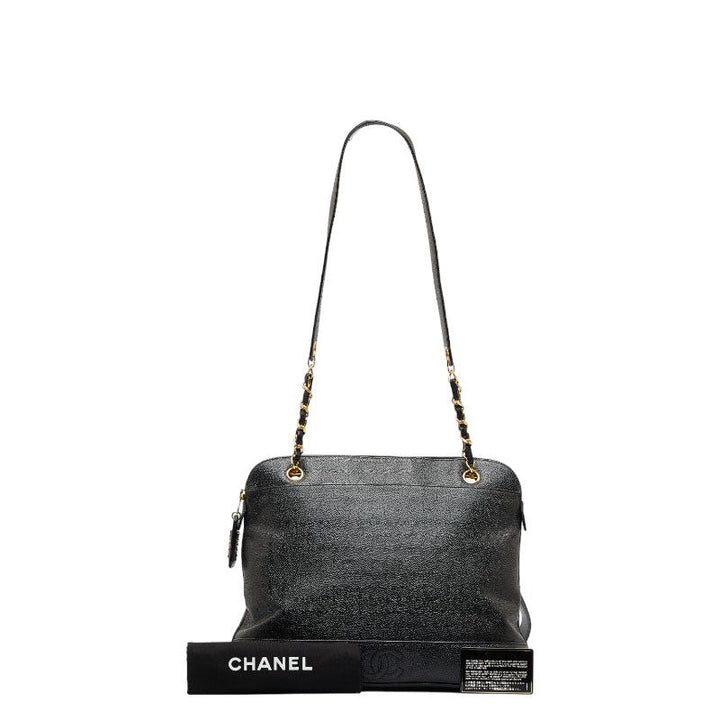 Top Quality Chanel Triple Co. Gold  Chain houlder Bag Black Caviar S  CHANEL