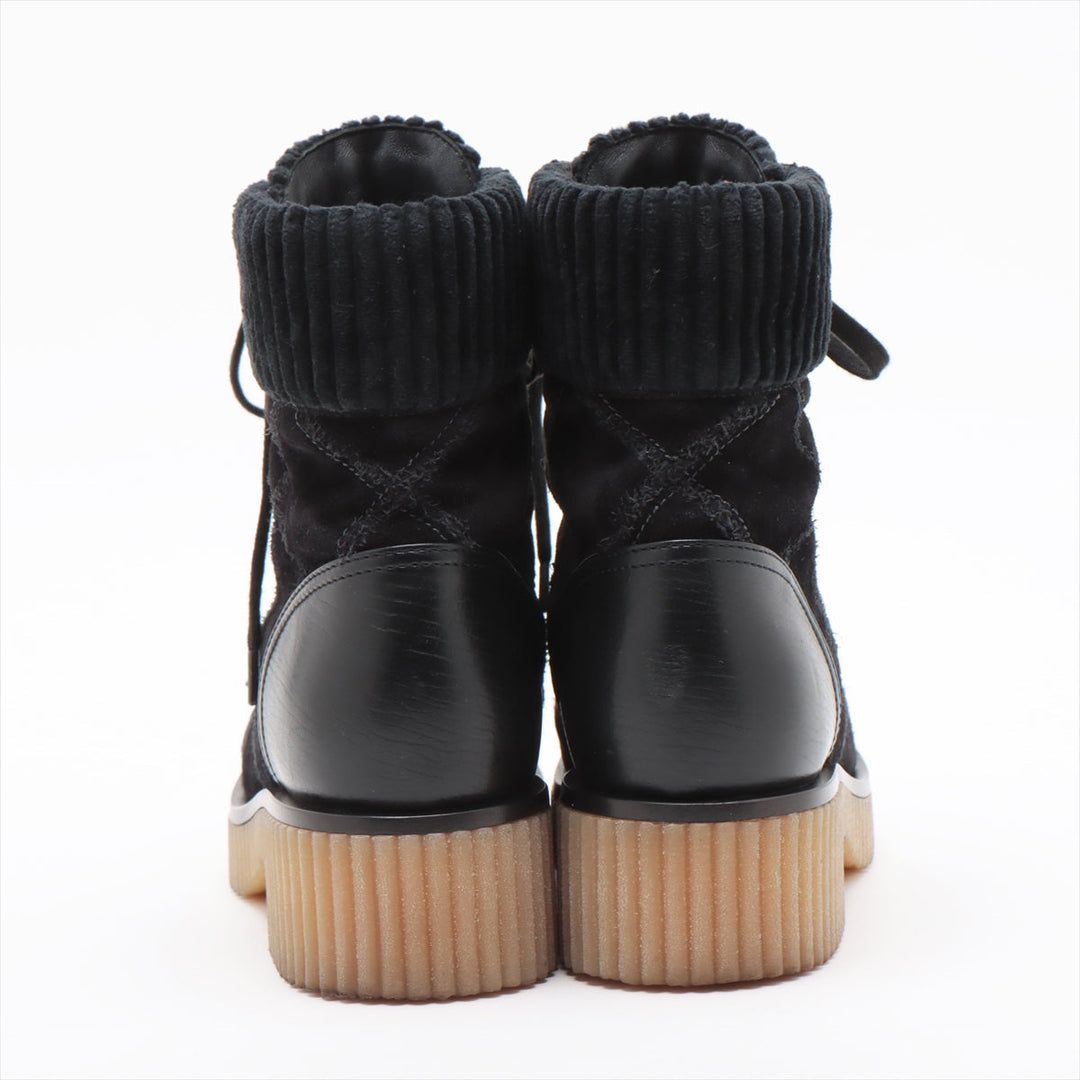 Top Quality Chanel Coco Leather X Suede Shoes 36  Black G36536 Matrasse