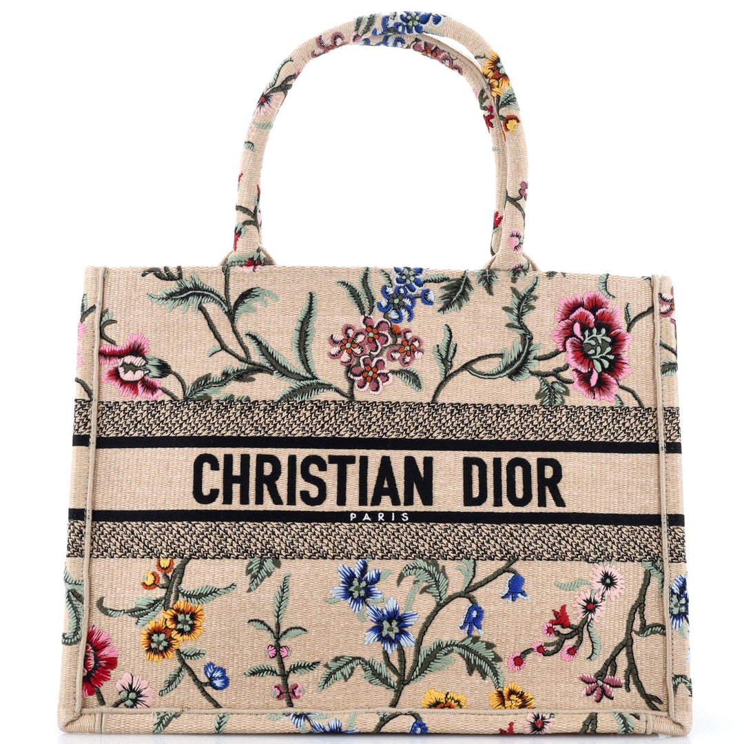 Top quality Dior Book Tote Embroidered Raffia Medium