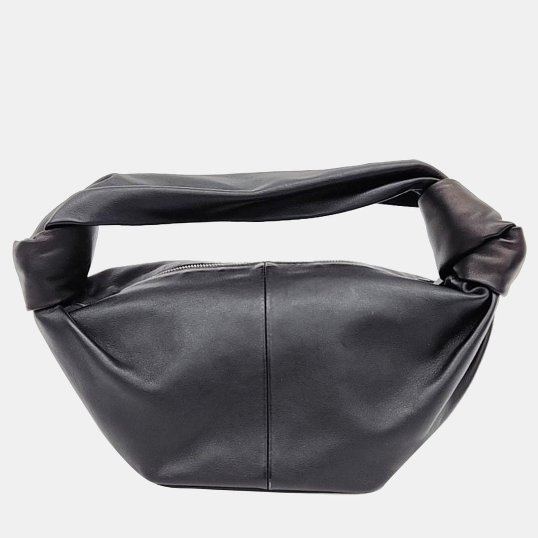 Bottega veneta Black Leather Mini Double Knot Jodie Top Handle Bag