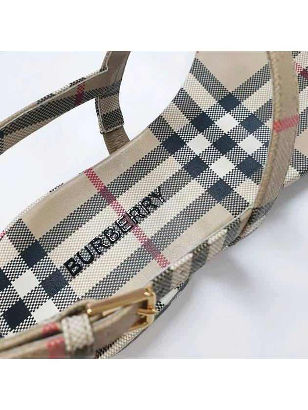 Burberry Vintage Check Lambskin Sandals Archive Beige
