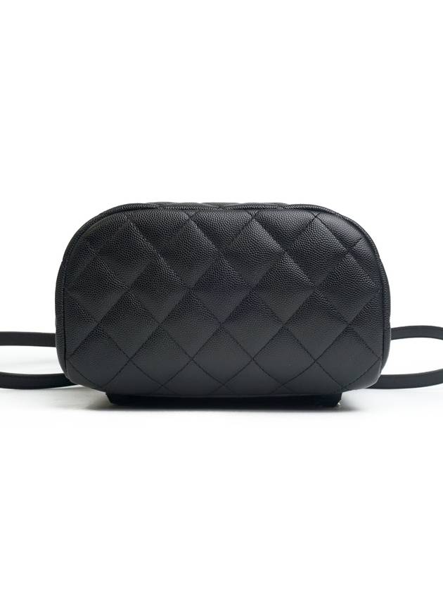Backpack Grained Shiny Calfskin Gold Metal Black Chanel