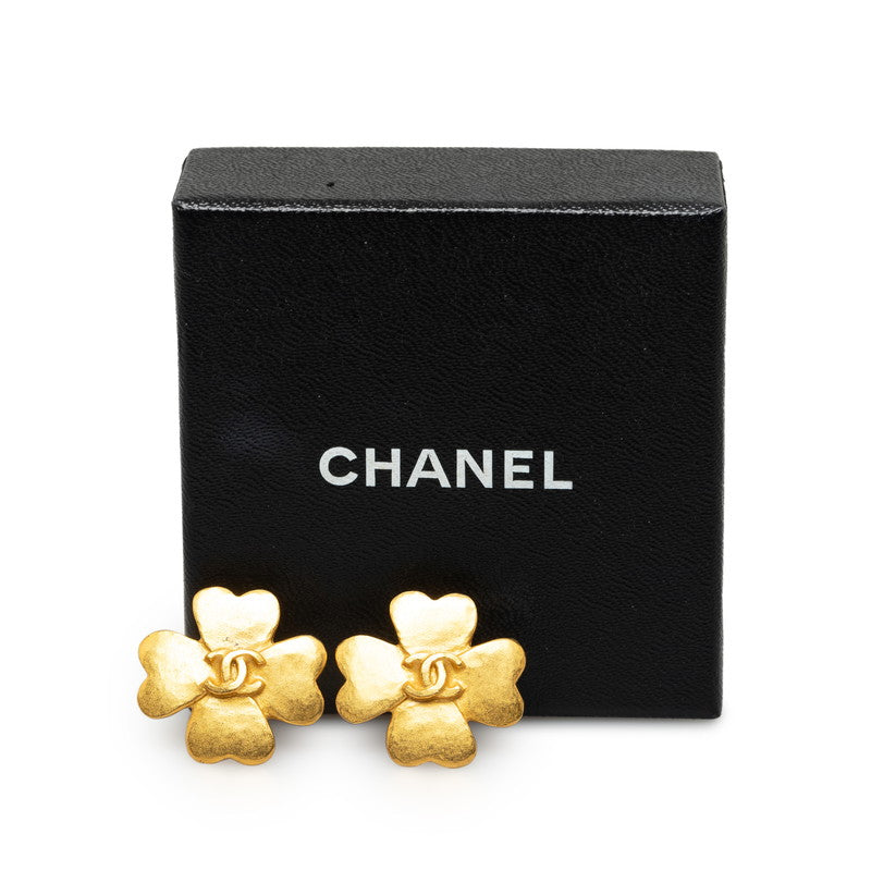 Top Quality Chanel Vintage Coco Clover Earring Gold   Chanel