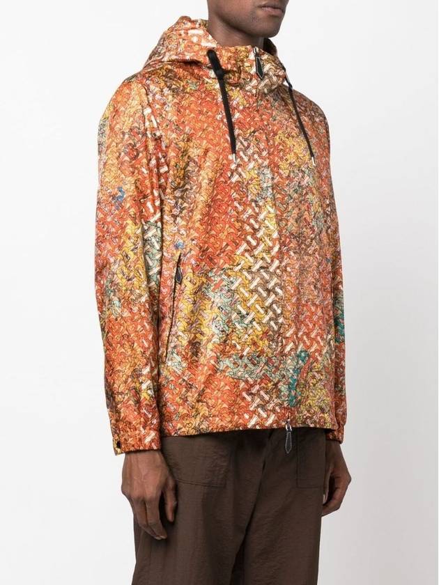 Burberry Printed Silk Hooded Jacket Orange