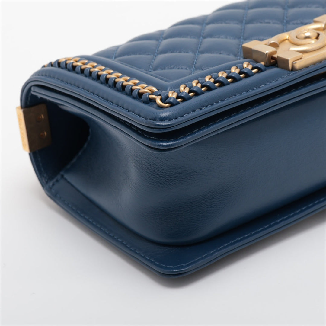 Top Quality Chanel Boy Top Quality Chanel 20 Small Chain Leather Shoulder Bag Blue G  A67085