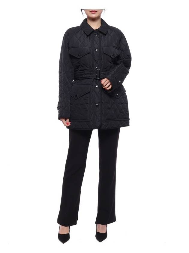 Burberry Diamond Quilted Nylon Canvas Field Jacket Black