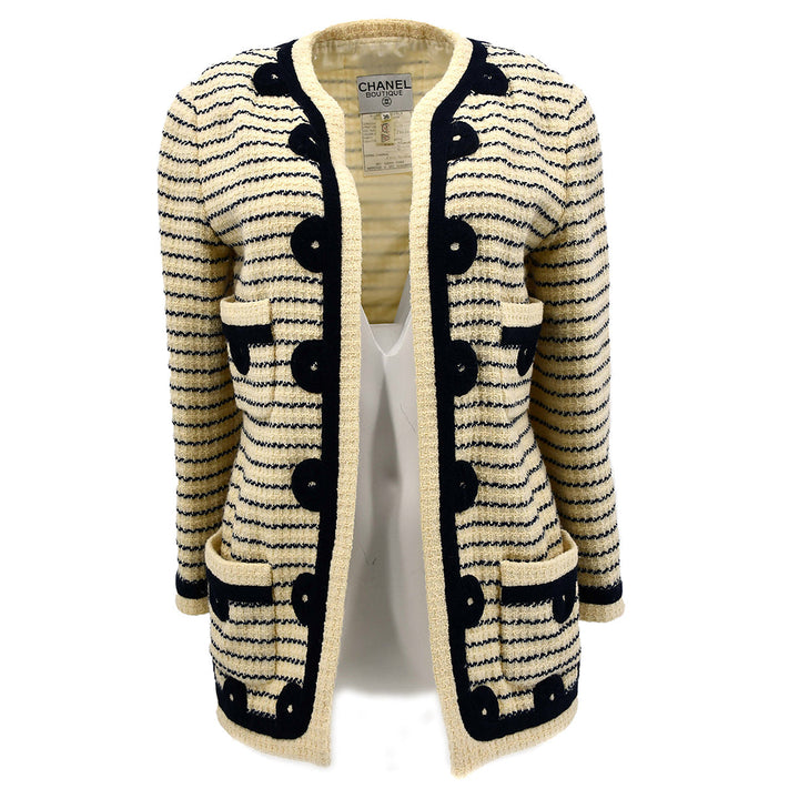 Top Quality Chanel Collarless Jacket Navy #36