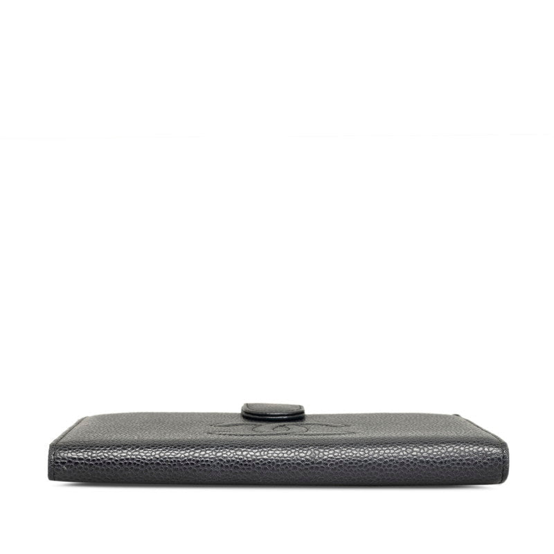 Top Quality Chanel Coco Double Fold Wallet Black Caviar S  Chanel