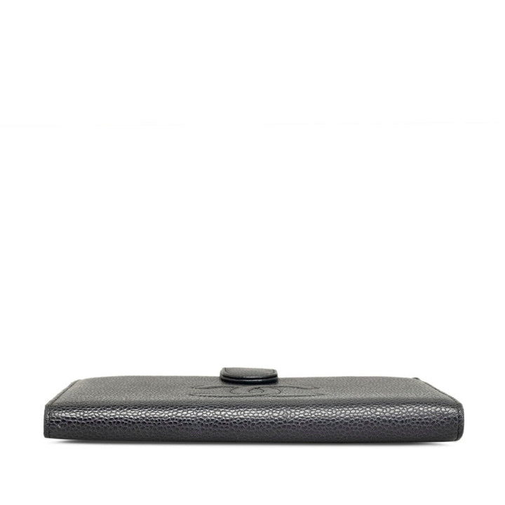 Top Quality Chanel Coco Double Fold Wallet Black Caviar S  Chanel