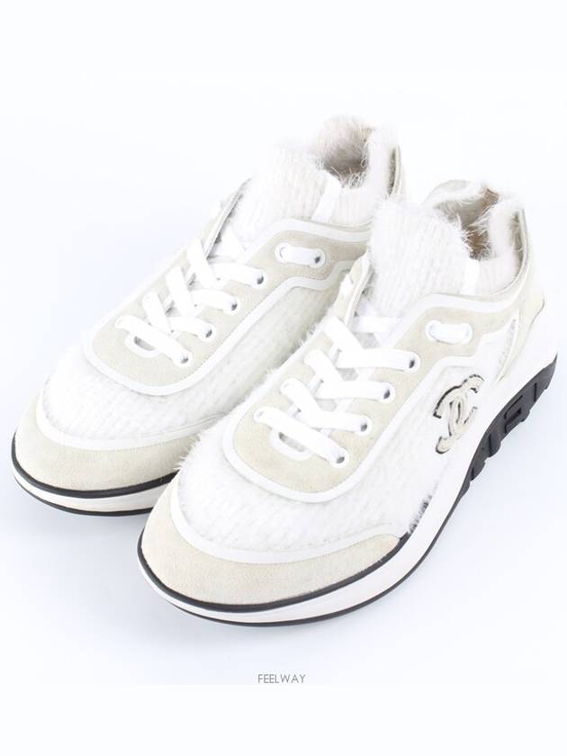 CC logo knit sneakers 36 230 Chanel