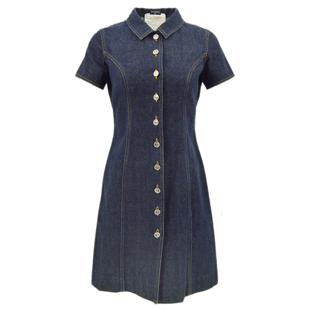 Top Quality Chanel Denim Dress Navy #40