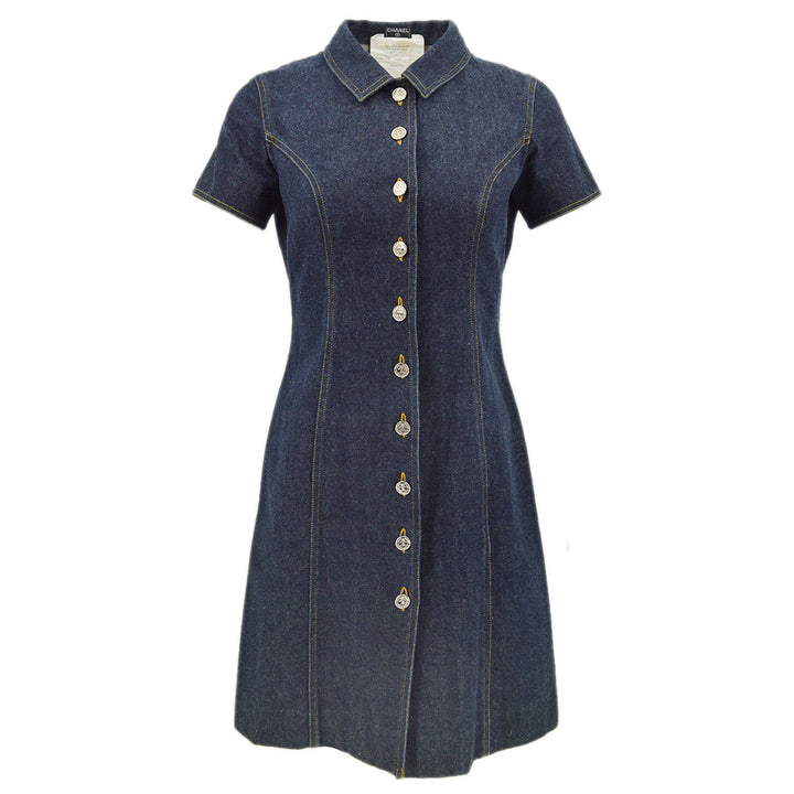 Top Quality Chanel Denim Dress Navy #40