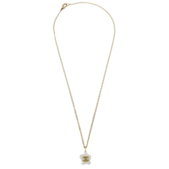 Top Quality Chanel Star Chain Necklace Pendant White 03A