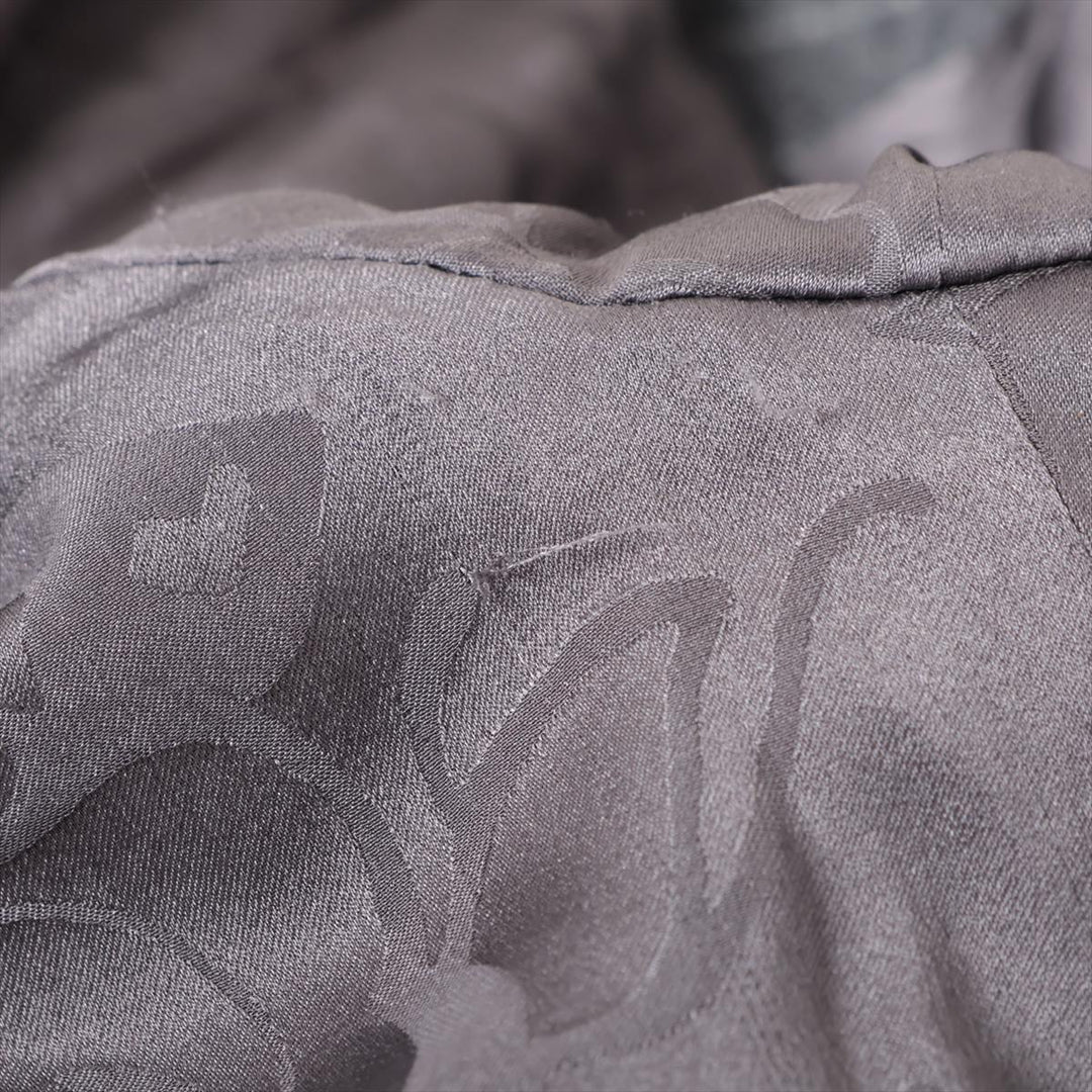 Top Quality Chanel Coconut Button Wool  Silk Long Coat 34  Grey P59015 Strip
