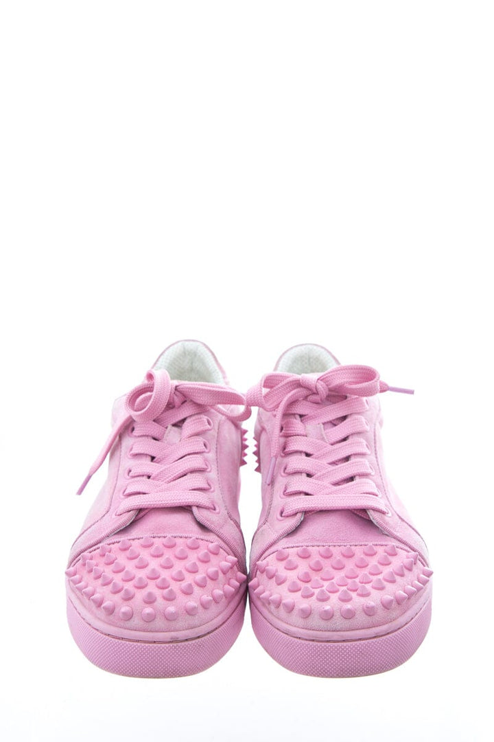 Christian Louboutin Pink Lace Up Sneakers SZ 40