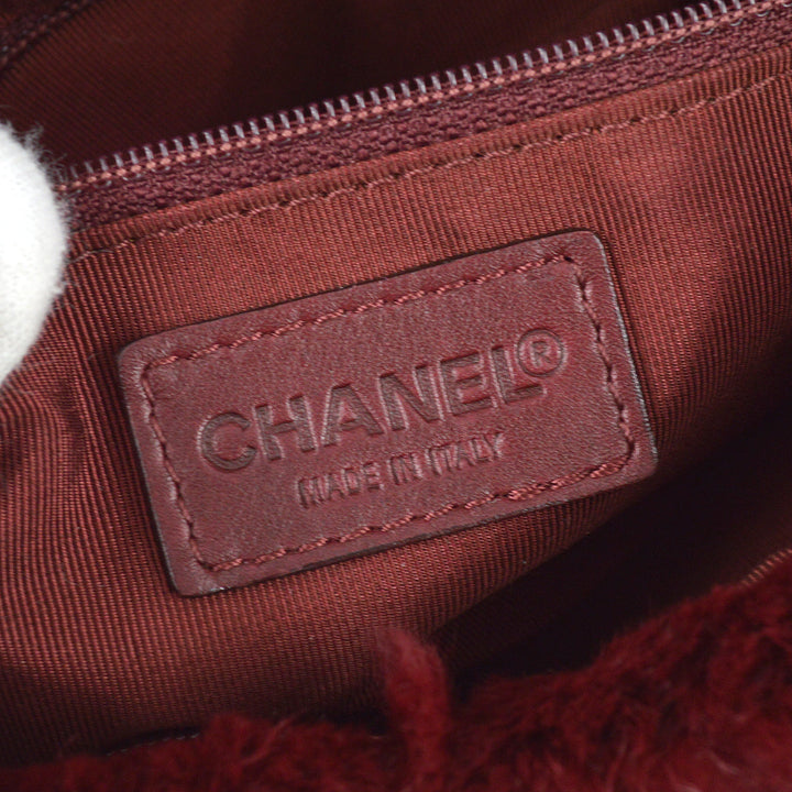 Top Quality Chanel 2000-2001 Chain Tote Bag Bordeaux Fur