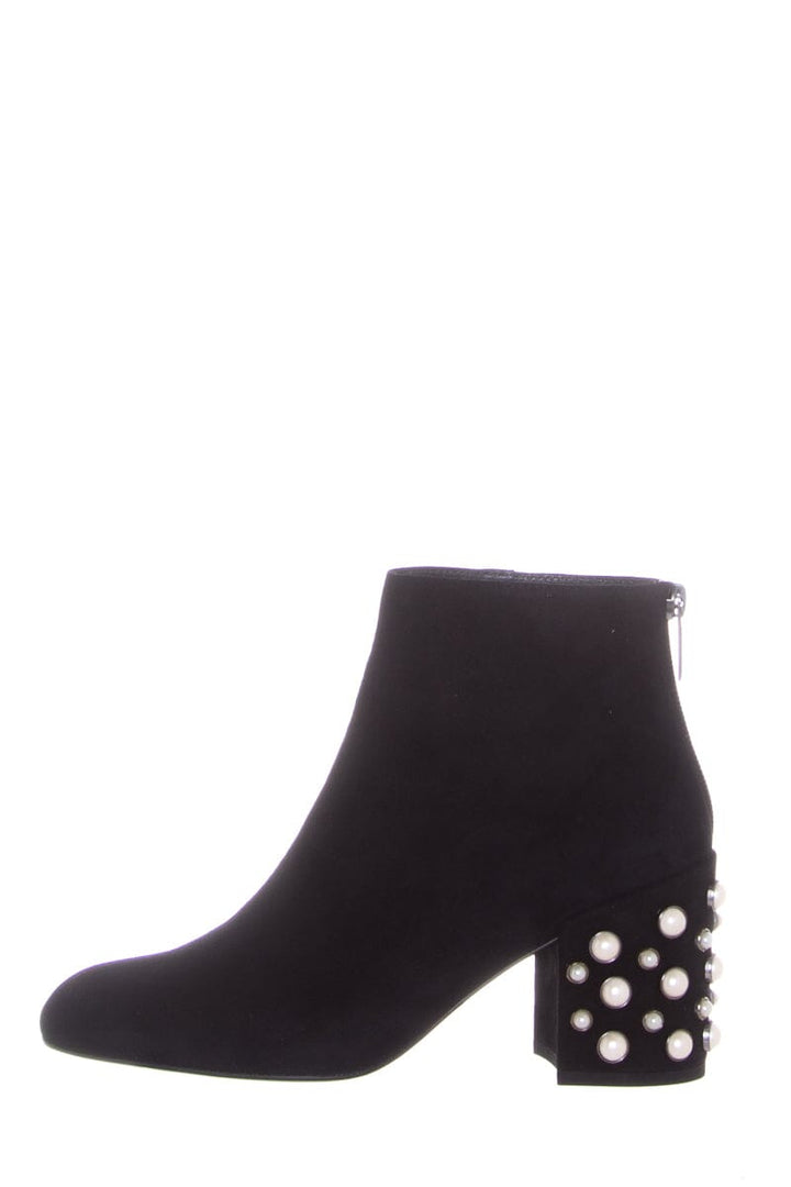 Stuart Weitzman Black Suede & Pearl Bacari Boots SZ 5.5