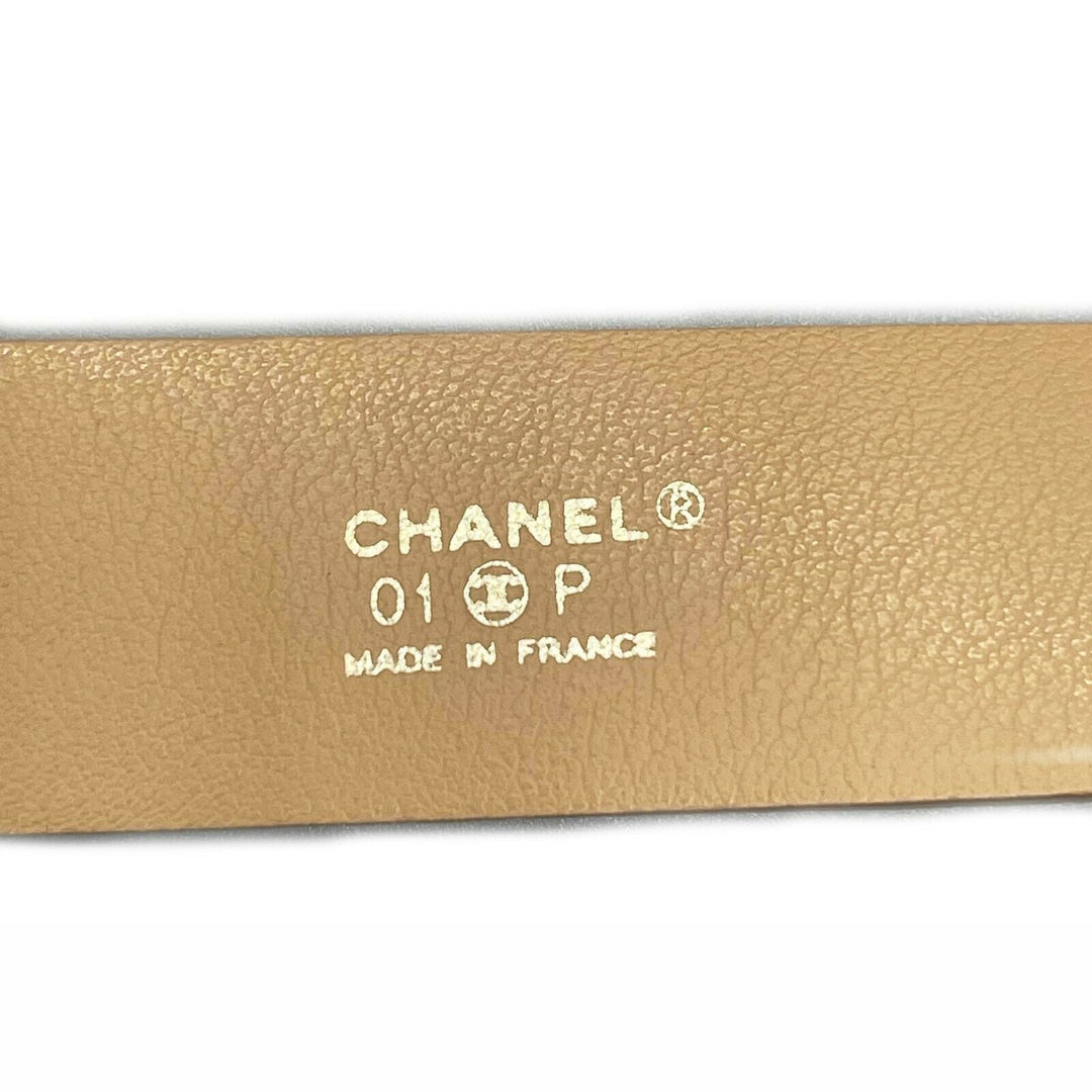Chanel - 01P 2001 Spring Vintage Leather Belt -Salmon / Gold 80 / 32