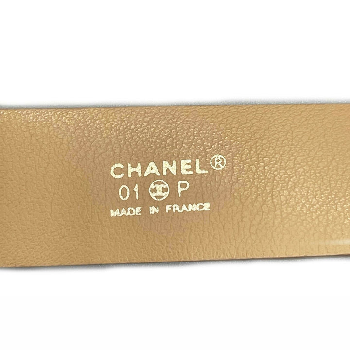 Chanel - 01P 2001 Spring Vintage Leather Belt -Salmon / Gold 80 / 32