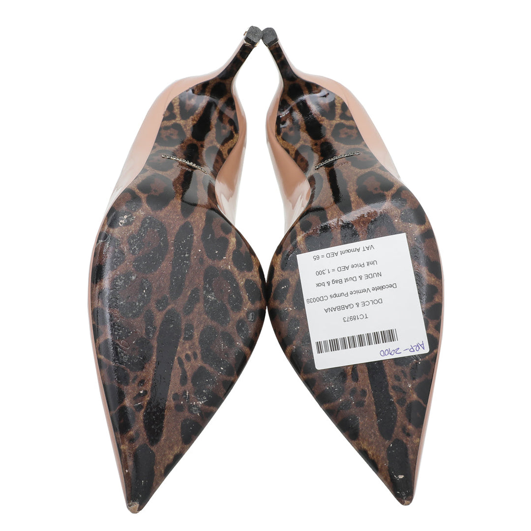 Dolce & Gabbana Nude Vernice Decollete Pumps 39.5