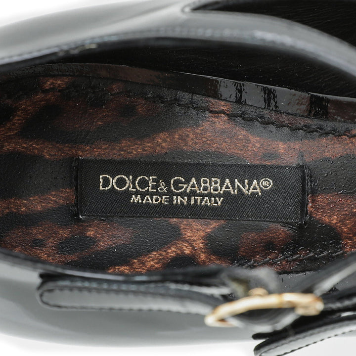 Dolce & Gabbana Black Triple Strap Pump 36