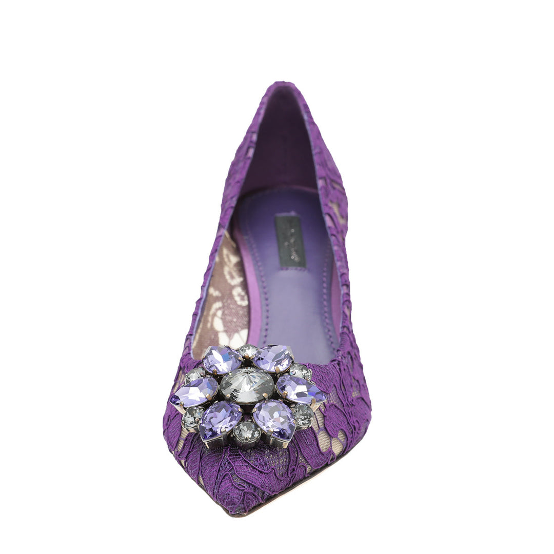 Dolce & Gabbana Violet Taormina Lace Pumps 36.5