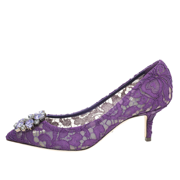 Dolce & Gabbana Violet Taormina Lace Pumps 36.5