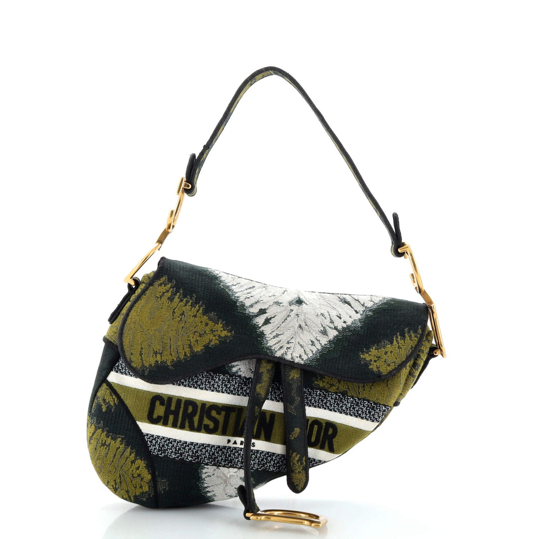 Top quality Dior Saddle Bag Tie Dye Embroidered Canvas Medium