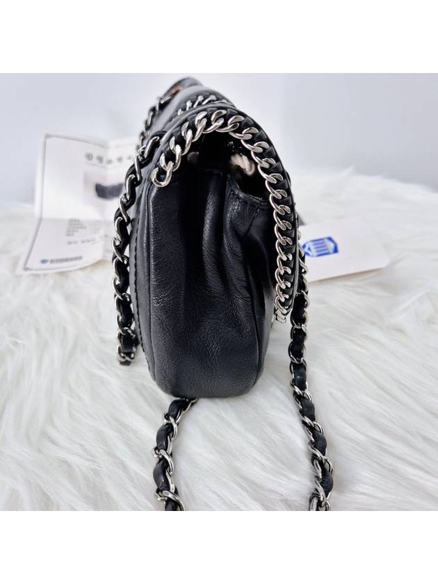 Around Flap Chain Shoulder Bag Black Chanel