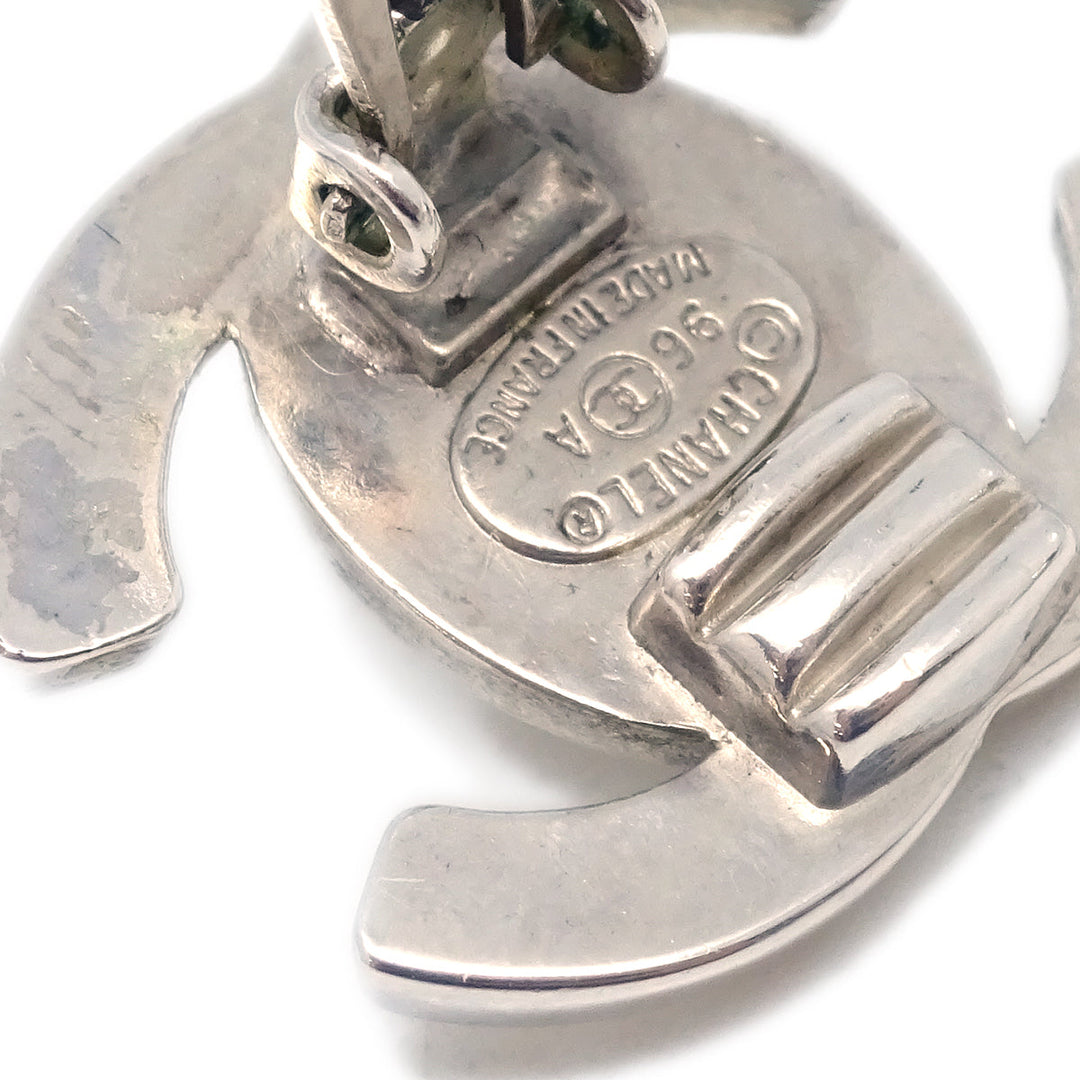Top Quality Chanel CC Turnlock Earrings Clip-On Silver Small 96A