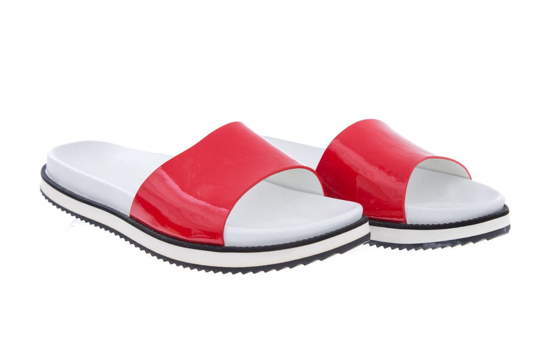 Moncler Red & White Slides SZ 37