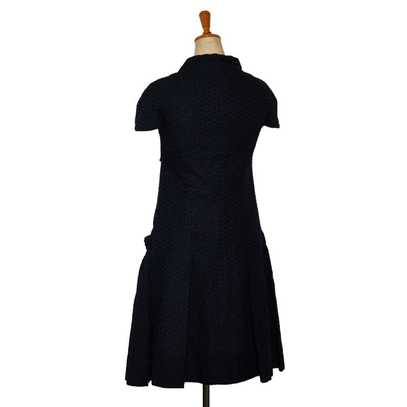 Top Quality Chanel Coco Button Fresh One Earrings French Sleep Half-Sleep Size 34 P40451V23055 Navy Yolan Cotton  CHANEL