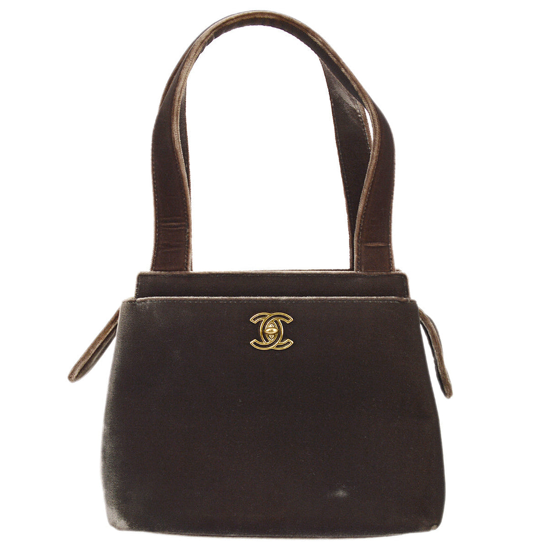 Top Quality Chanel Brown Velvet Handbag