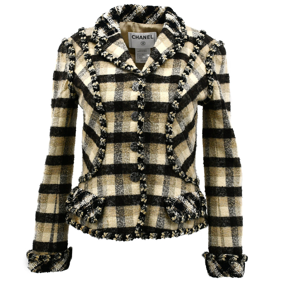 Top Quality Chanel Single Breasted Jacket Beige 06A #36