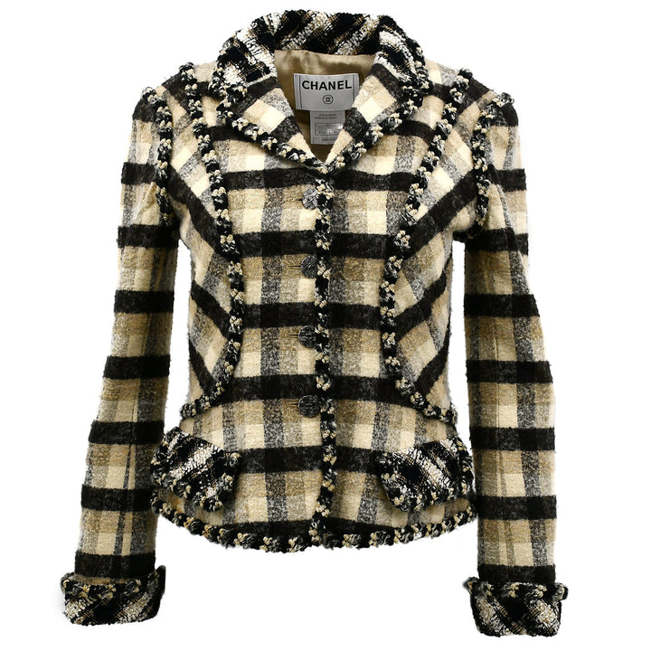 Top Quality Chanel Single Breasted Jacket Beige 06A #36