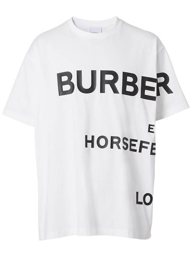Burberry Men's Horseferry Logo Overfit Short Sleeve T-Shirt White