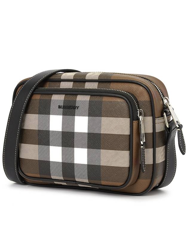 Burberry Men's Check Logo Messenger Cross Bag Brown