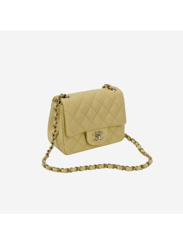 Mini Flap Lambskin Cross Bag Light Yellow Chanel